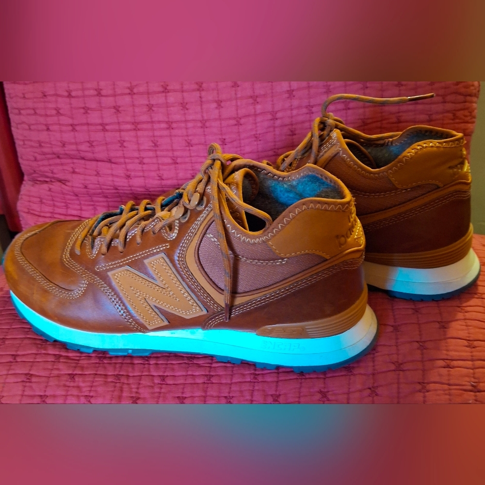 Brown Leather Men's Sneakers/Shoe